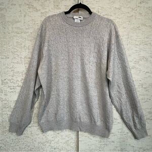 Ilevreiri Made in Italy Cashmere Silk Sweater Size M Cable Knit Gray Old Money